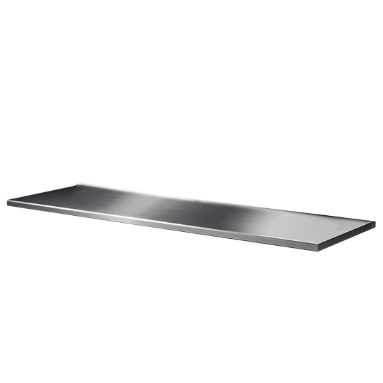 Bänkskiva, ej stående, med förstärkningar av rostfritt stål undertill 2 mm, 1000x700 mm