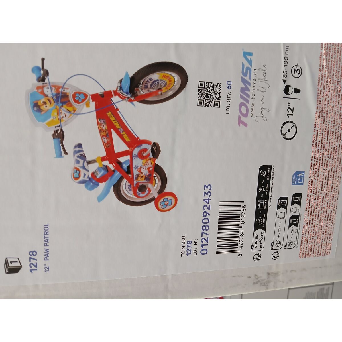 Barncykel The Paw Patrol   12" - 2
