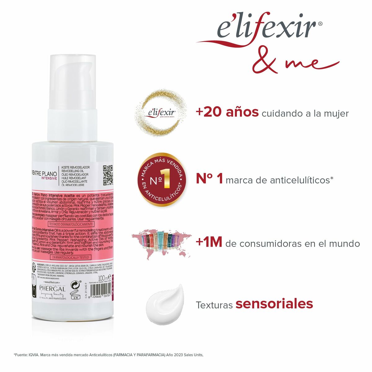 Remodellerande kroppsolja Elifexir DERMO 100 ml Effekt som platt mage - 3