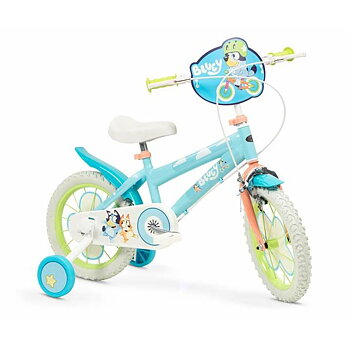 Barncykel Bluey 14" Blå Grön
