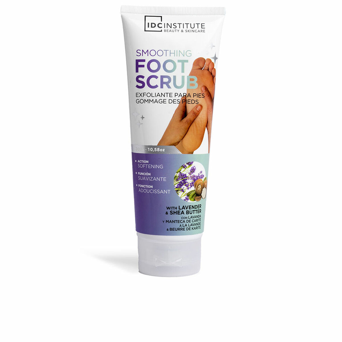 Fuktgivande fotkräm IDC Institute SMOOTHING FOOT SCRUB 300 g