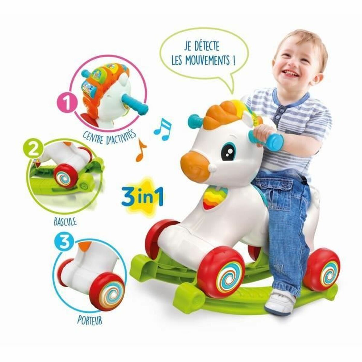 Gunghäst Clementoni Rocking horse and wheels (FR) - 2
