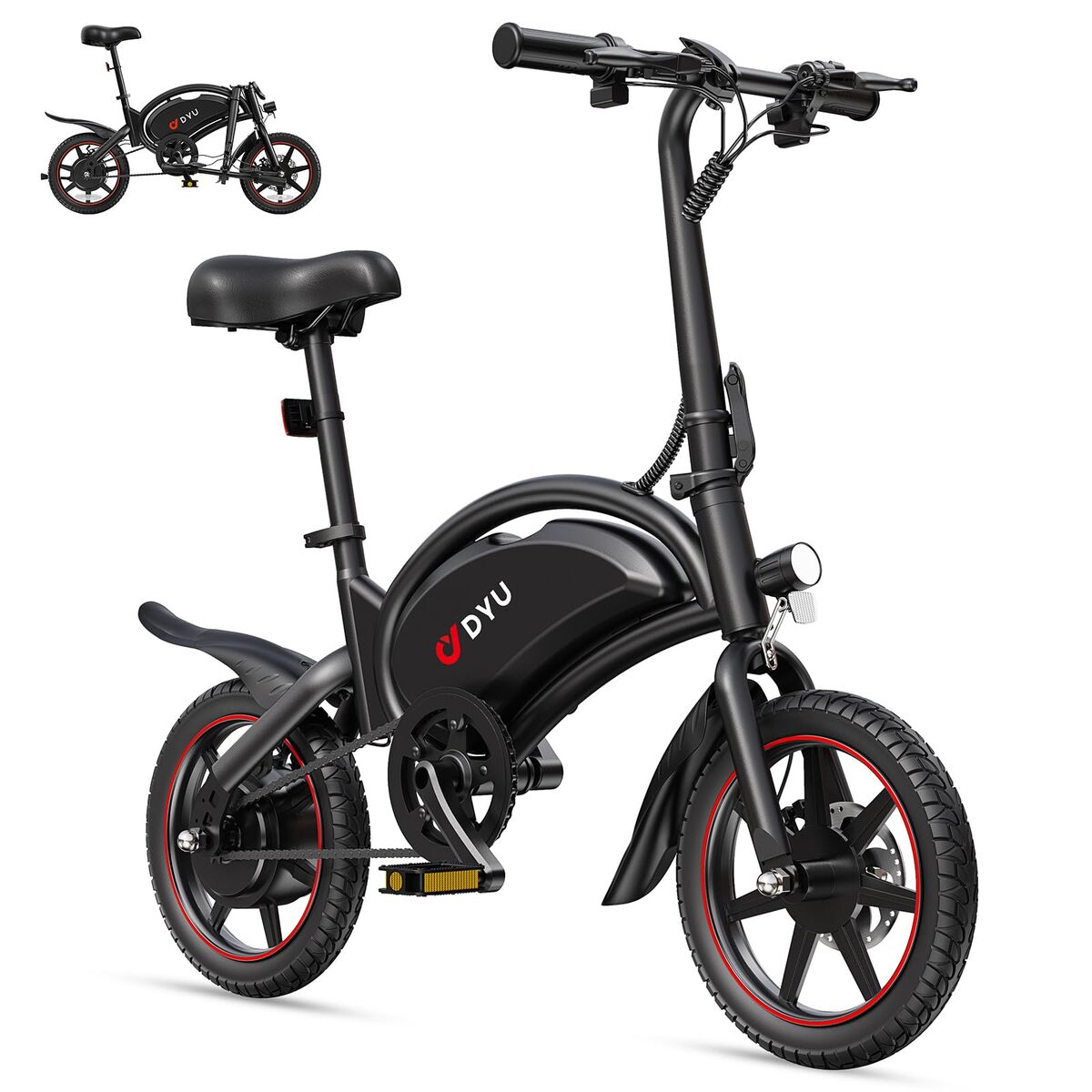 Elcykel DYU DYU-D3S-001 Svart 250 W 10 Ah 14"