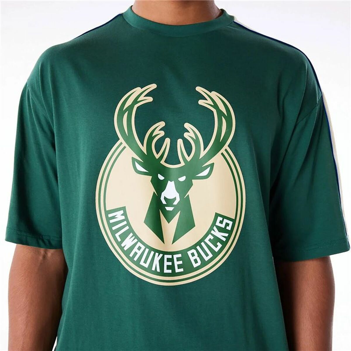 T-shirt med kortärm Herr New Era NBA PANEL OS Milwaukee Bucks Ljusgrön - 3