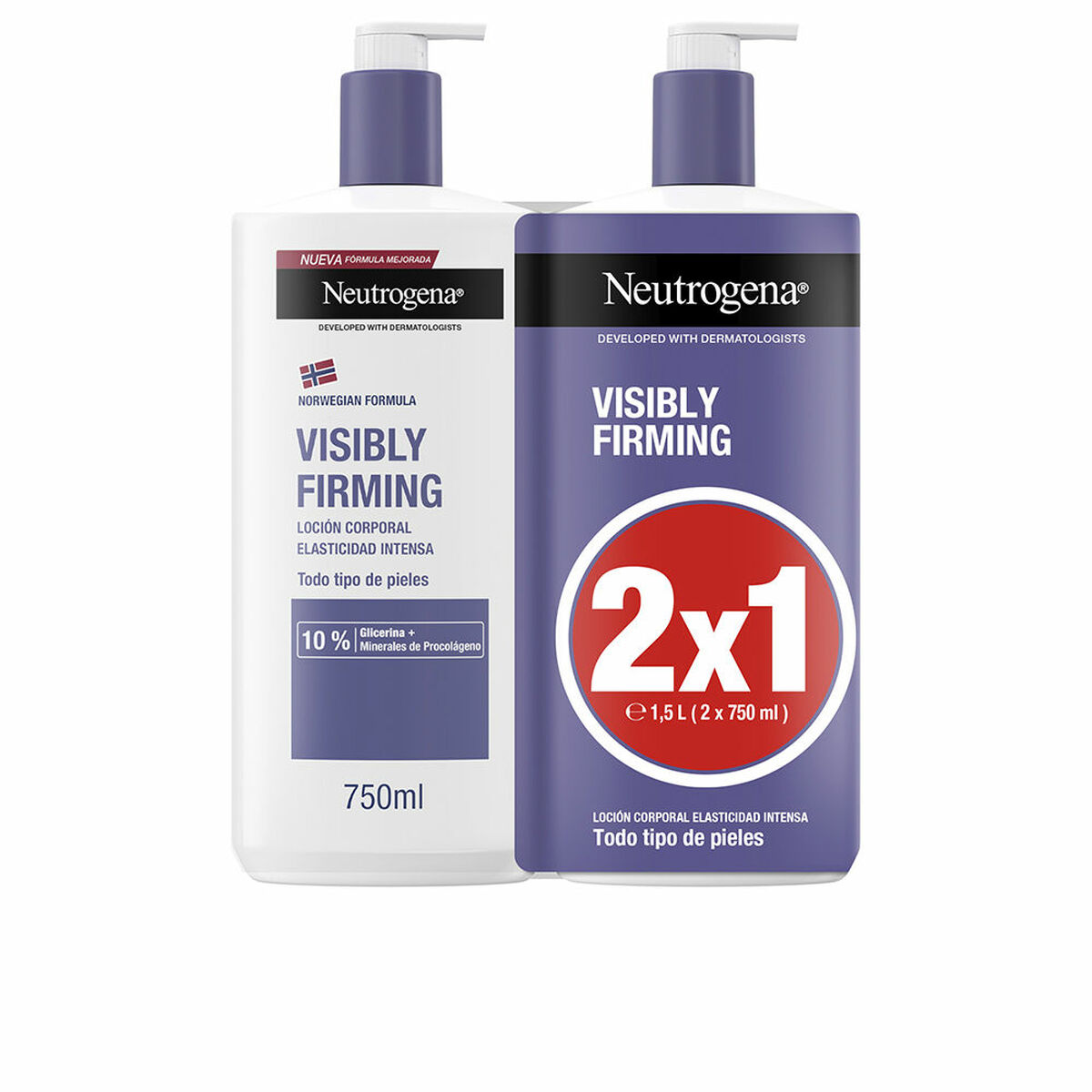 Kroppslotion Neutrogena Visibly Firming 750 ml x 2