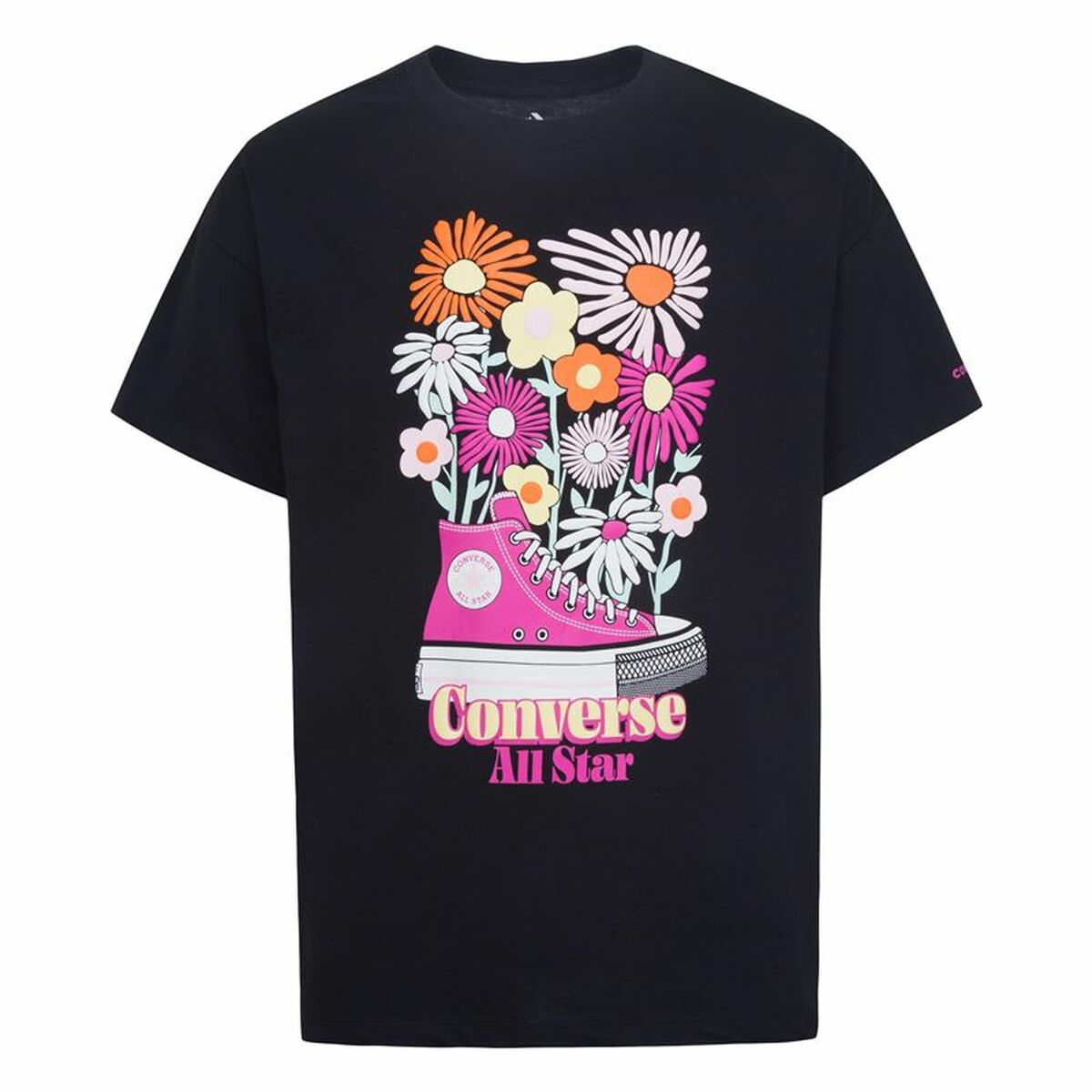 Barn T-shirt med kortärm Converse Boyfriend Graphicrt Svart - 2