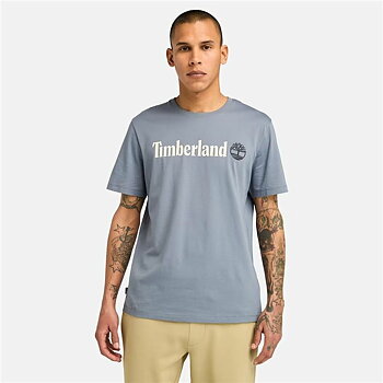 T-shirt med kortärm Herr Timberland Kennebec River Linear Logo