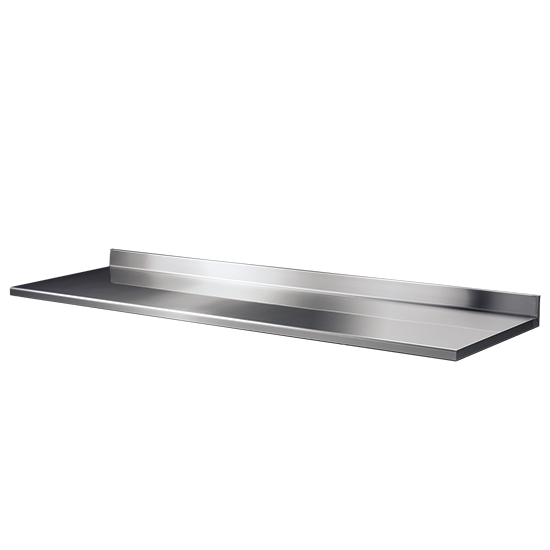 Bänkskiva, stående, med förstärkningar av rostfritt stål undertill 2 mm, 3100x700 mm