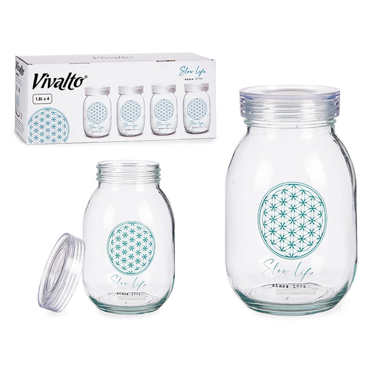 Burk Vivalto Slow Life Transparent 1,8 L (4 antal) - 3