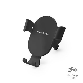 Hållare med trådlös snabbladdare för bilen Chakar InnovaGoods Svart 15 W (Renoverade B)