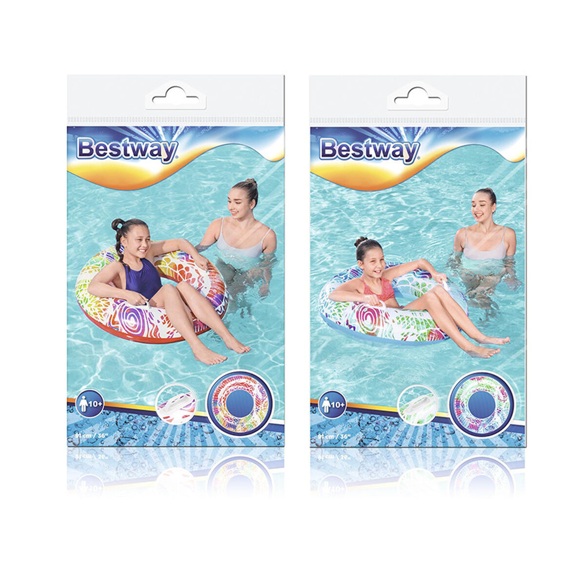Bestway Dekorerad uppblåsbar flytare Sommar Blandade färger D91 cm +10 År Strand och Pool 36084 - 2