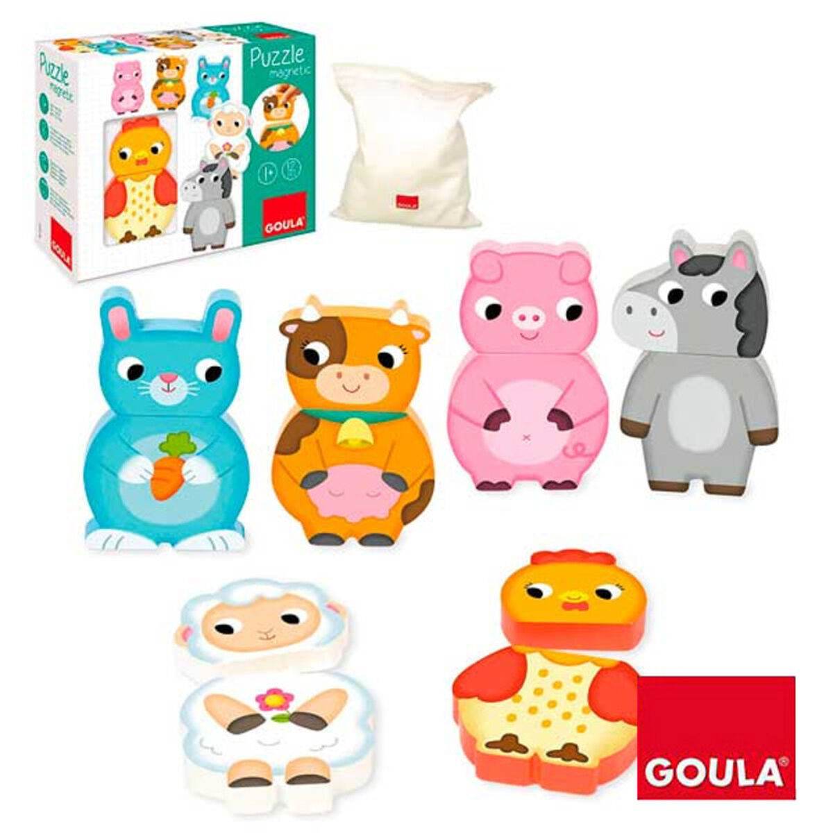 Anpassningsbart träpussel Goula Goula 455245 (12 pcs) - 2