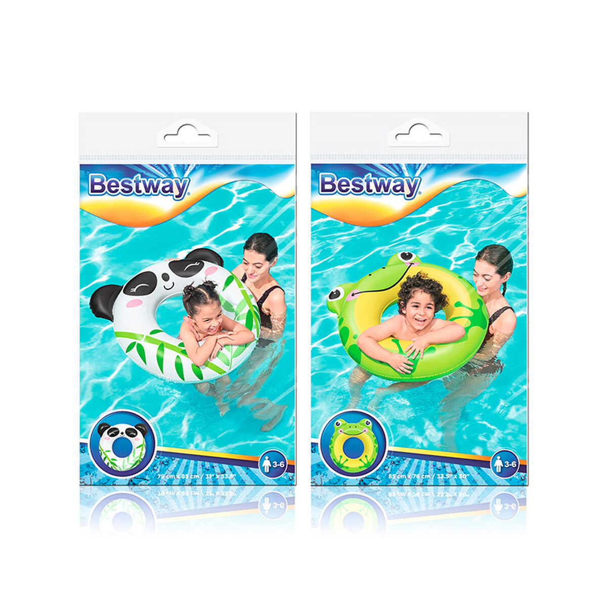 Bestway Uppblåsbart Djurflotte Färgsorterat 79x85/85x76 cm +3 till 6 år Strand & Pool 36351 - 2