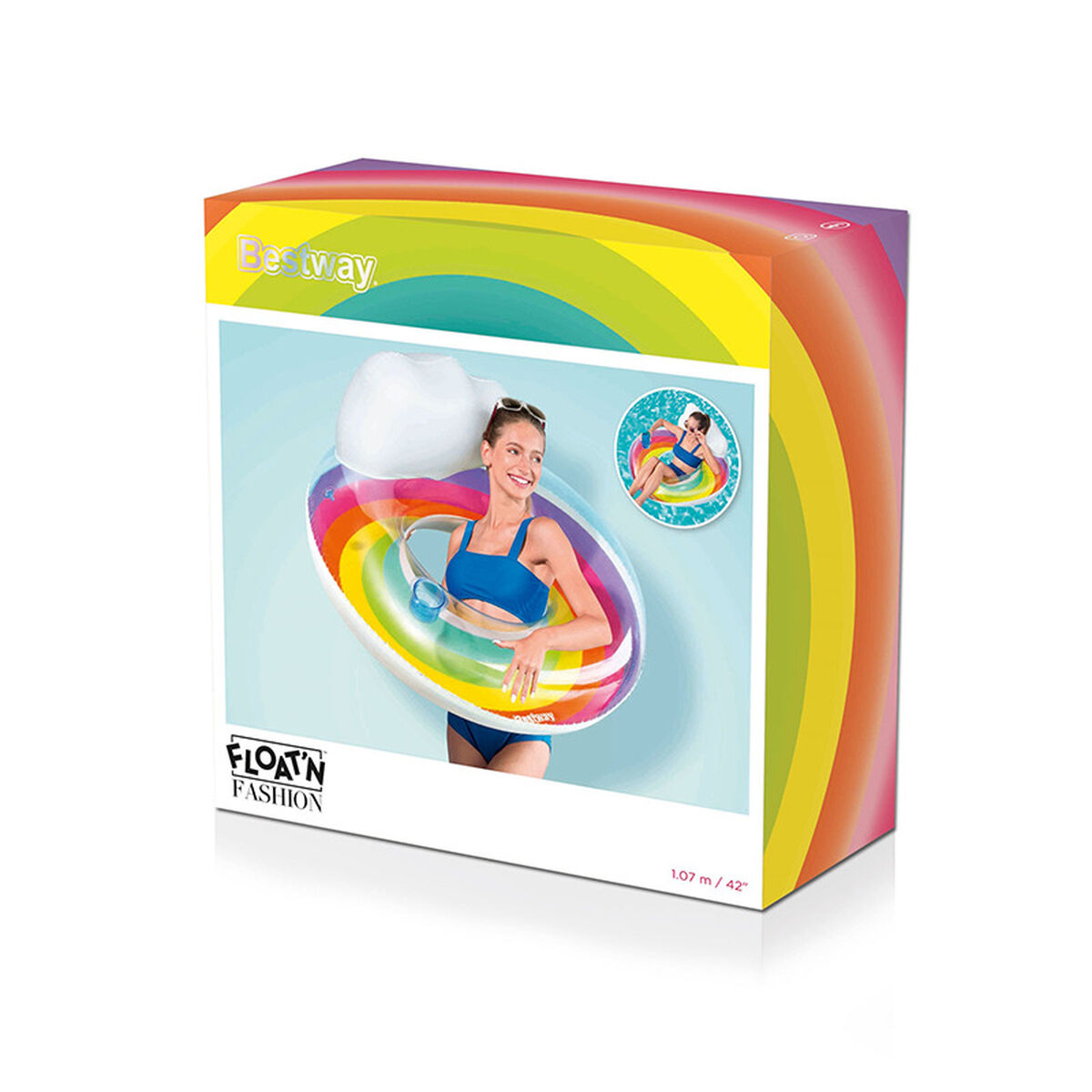 Bestway Uppblåsbar Regnbågshjul D107 cm +12 År Strand och Pool 43647 - 2