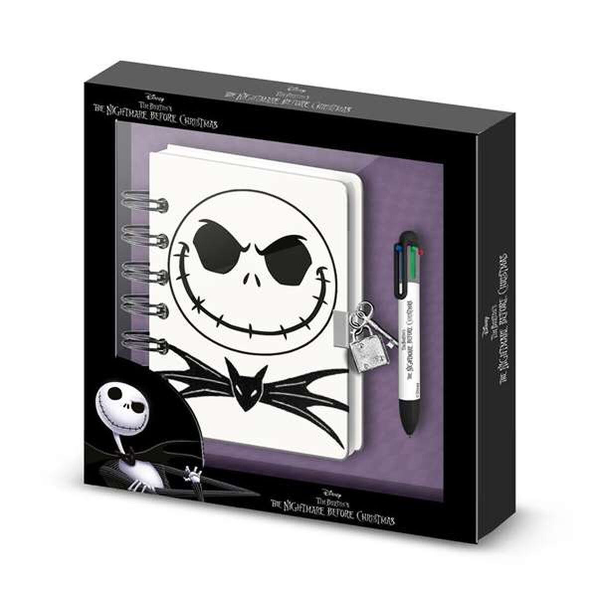 Agenda med tillbehör The Nightmare Before Christmas Lila 24 x 23 x 2,5 cm
