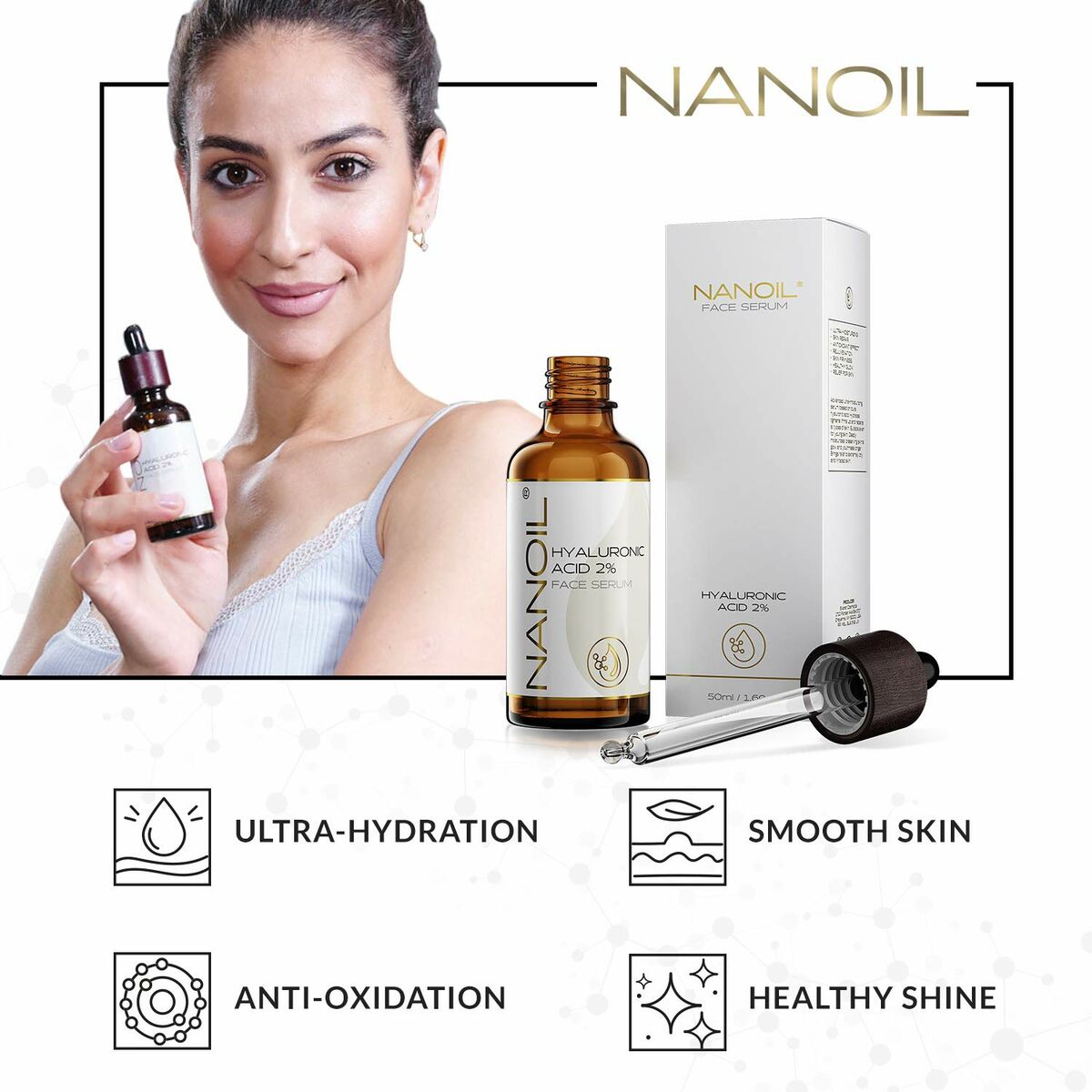 Ansiktsserum med hyaluronolja Nanoil Face Serum 50 ml - 3