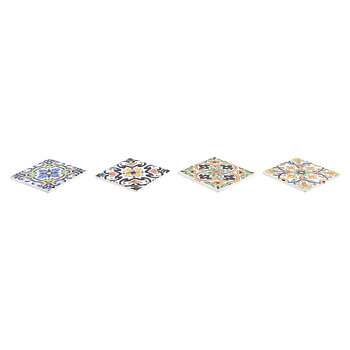 Underlägg DKD Home Decor Kakel 4 antal (10,8 x 10,8 x 0,7 cm)