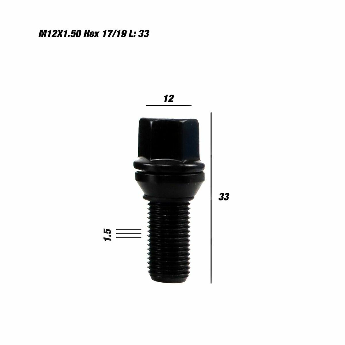 Set Skruv OMP 33 mm Svart M12 x 1,50 - 2