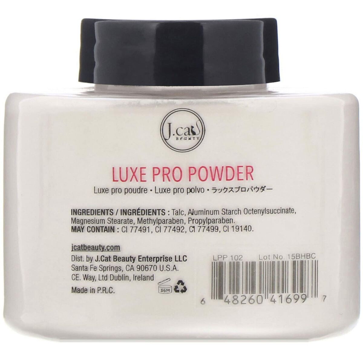 Fixerande puder J.Cat LUXE PRO POWDER PEARL LUMINIZER 42 g - 2