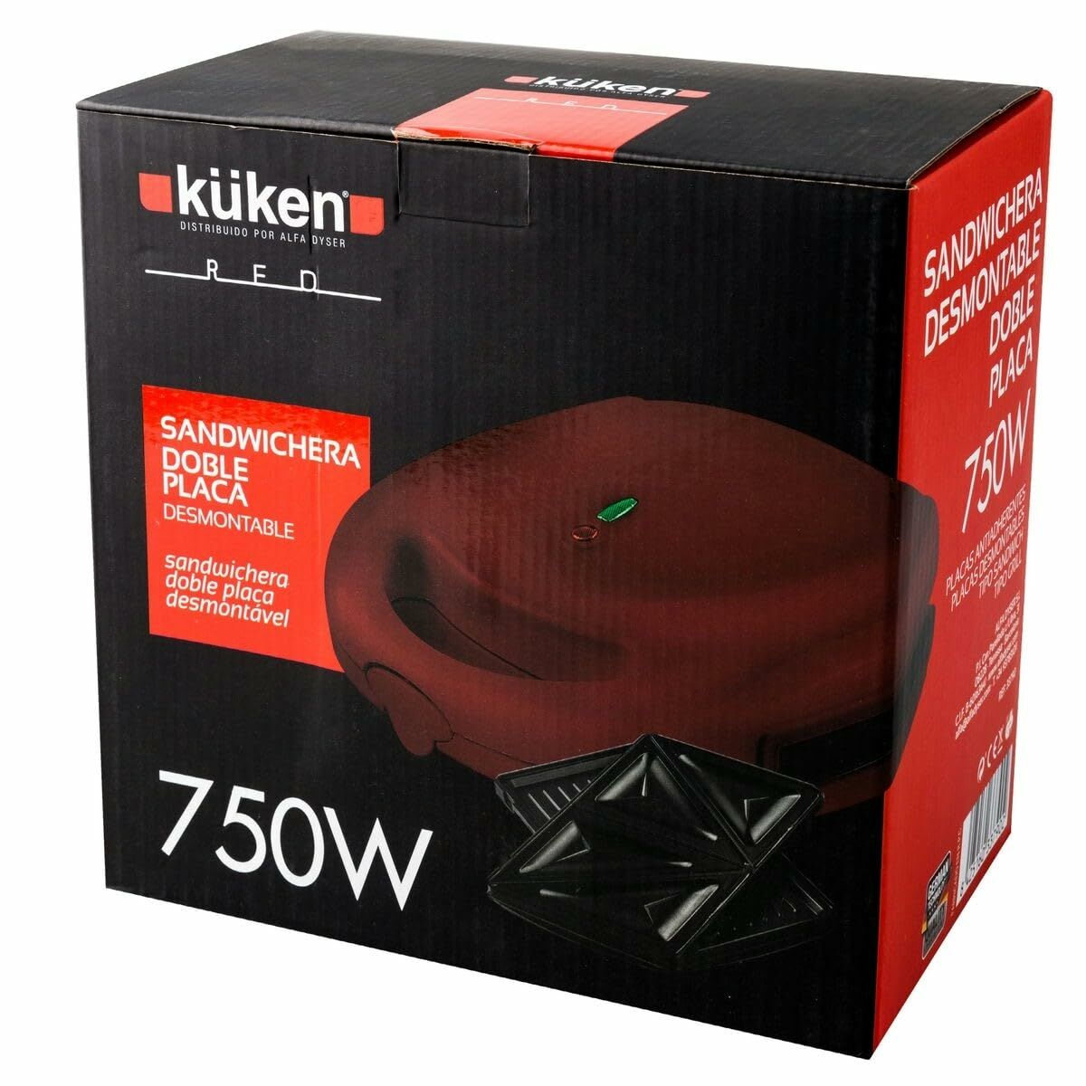 Smörgåsmaskin Küken 33790 Röd 750 W - 2