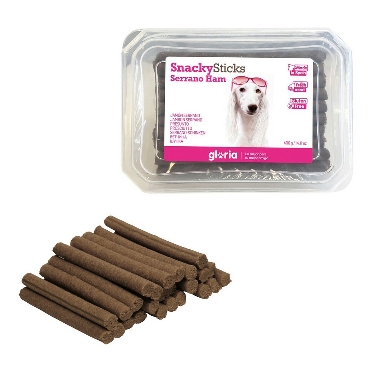 Hundgodis Gloria Snackys Sticks Skinka Små stänger
