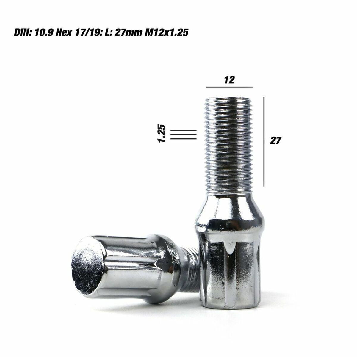 Set Skruv OMP 27 mm Silver 20 uds M12 x 1,25 - 2