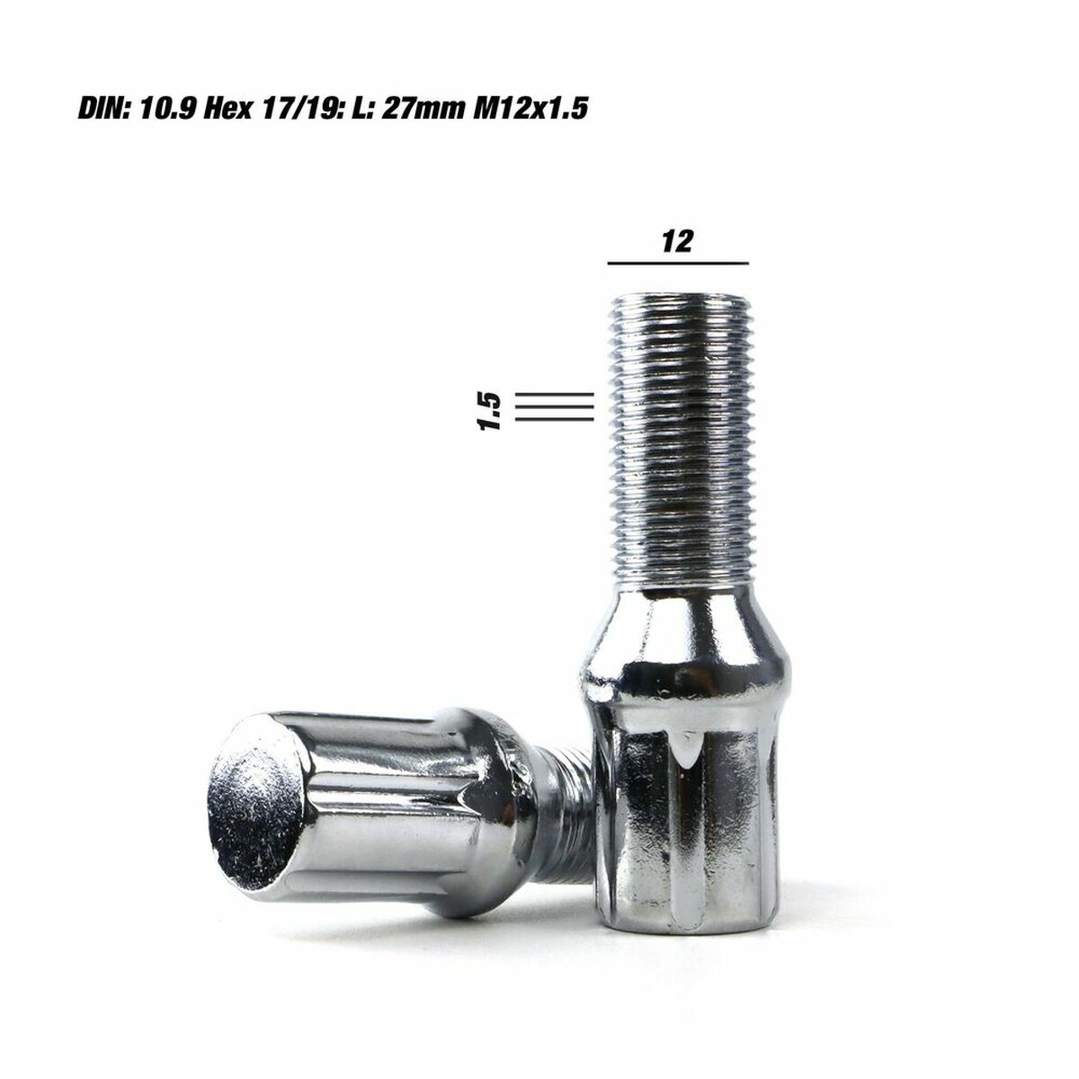 Set Skruv OMP 27 mm Silver 20 uds M12 x 1,50 - 2