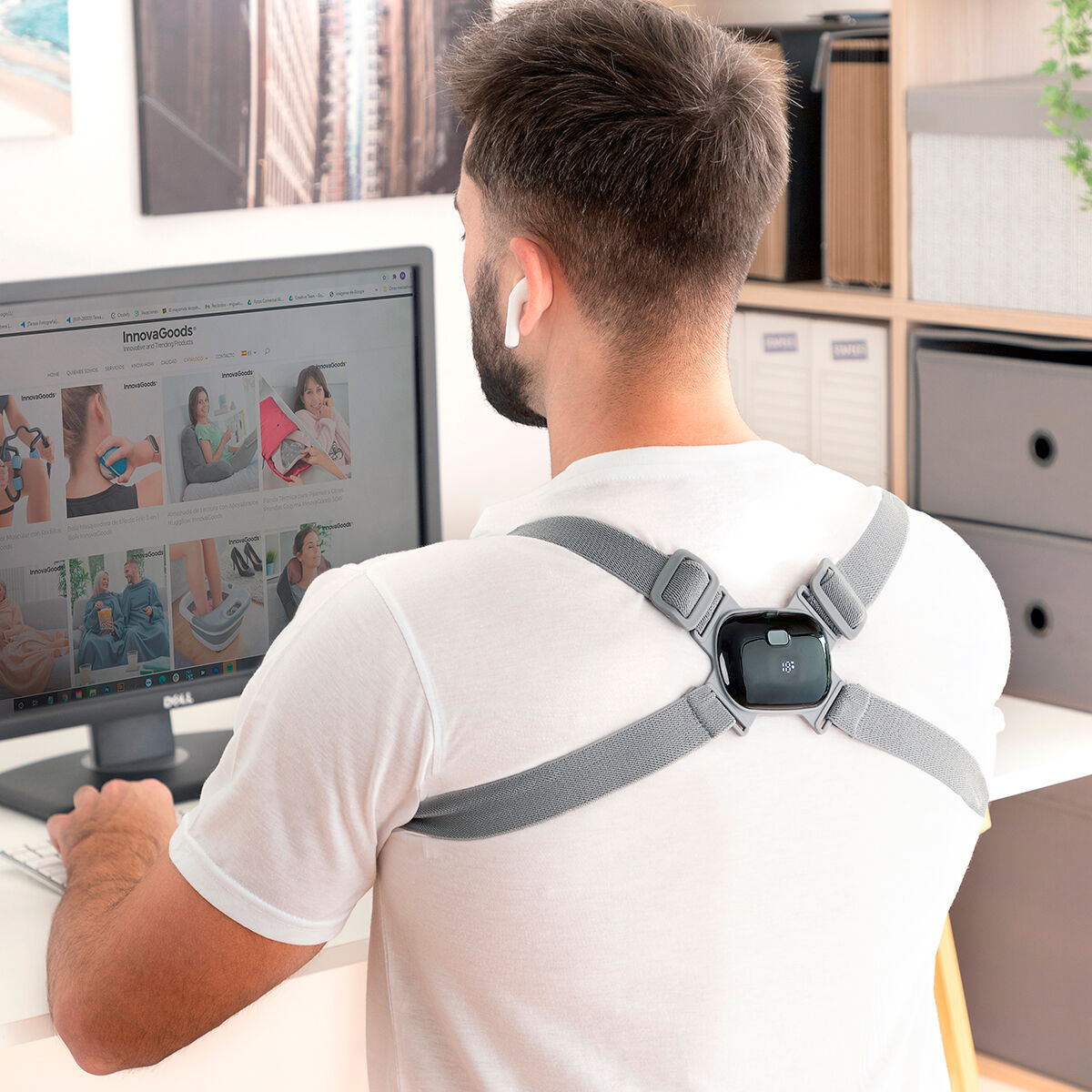 Smart och uppladdningsbar hållningsväst med vibrationer Viback InnovaGoods - 3