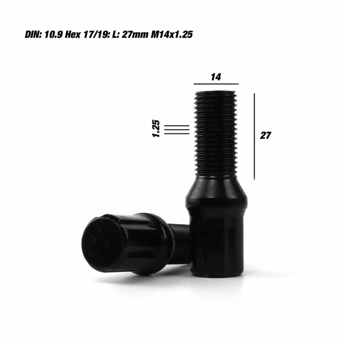 Set Skruv OMP 27 mm Svart 20 uds M14 x 1,25 - 2