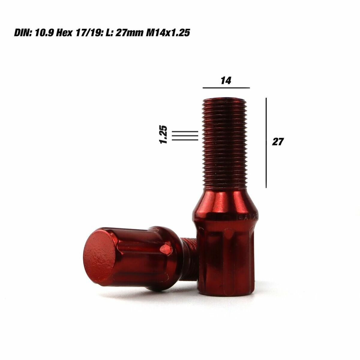 Set Skruv OMP 27 mm Röd 20 uds M14 x 1,25 - 2