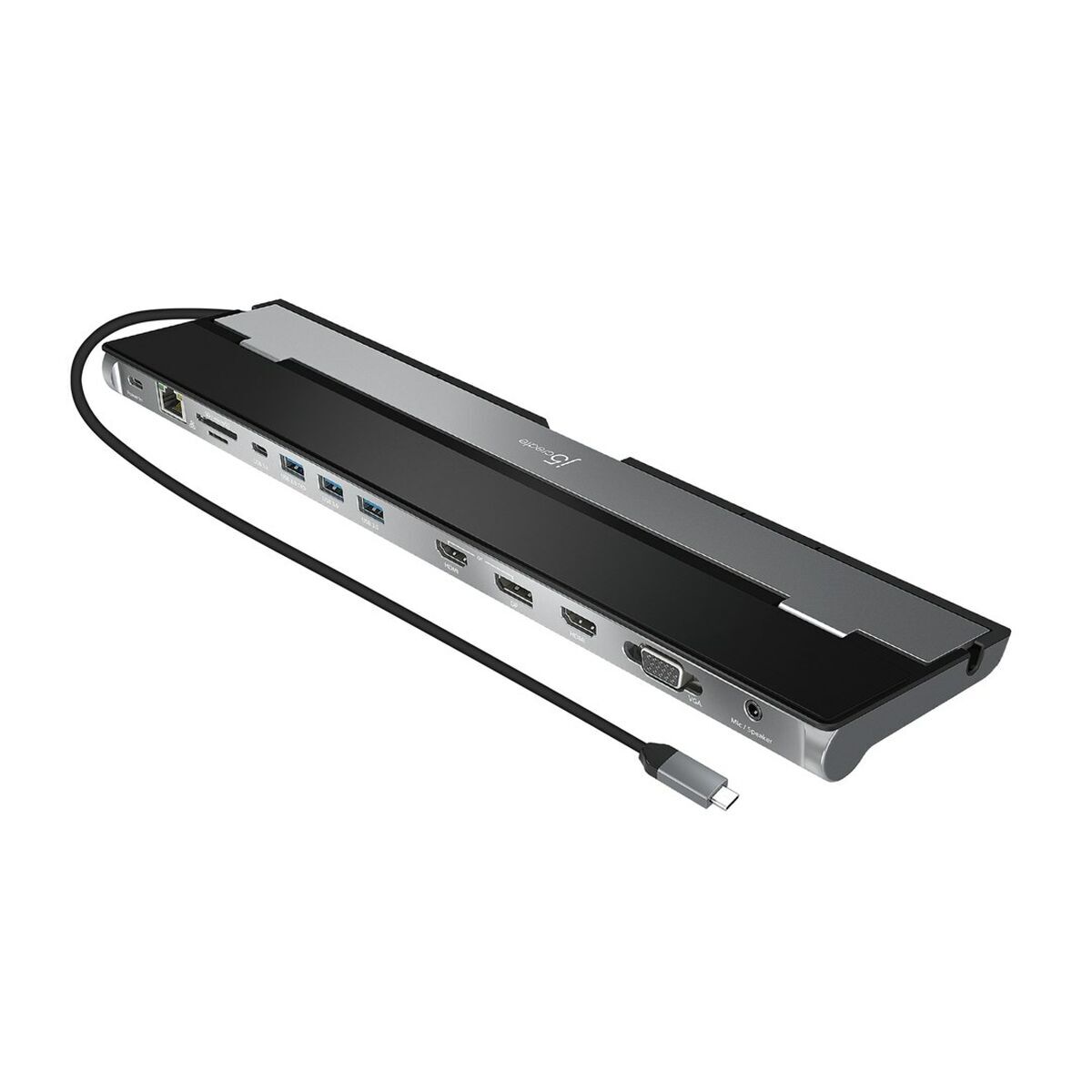 USB-HUB j5create JCD543-N Svart Svart, Silvrig 5 W