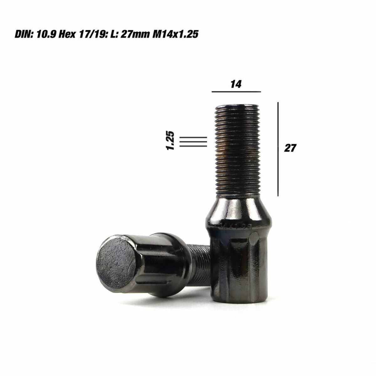Set Skruv OMP 27 mm Antracitgrå 20 uds M14 x 1,25 - 2