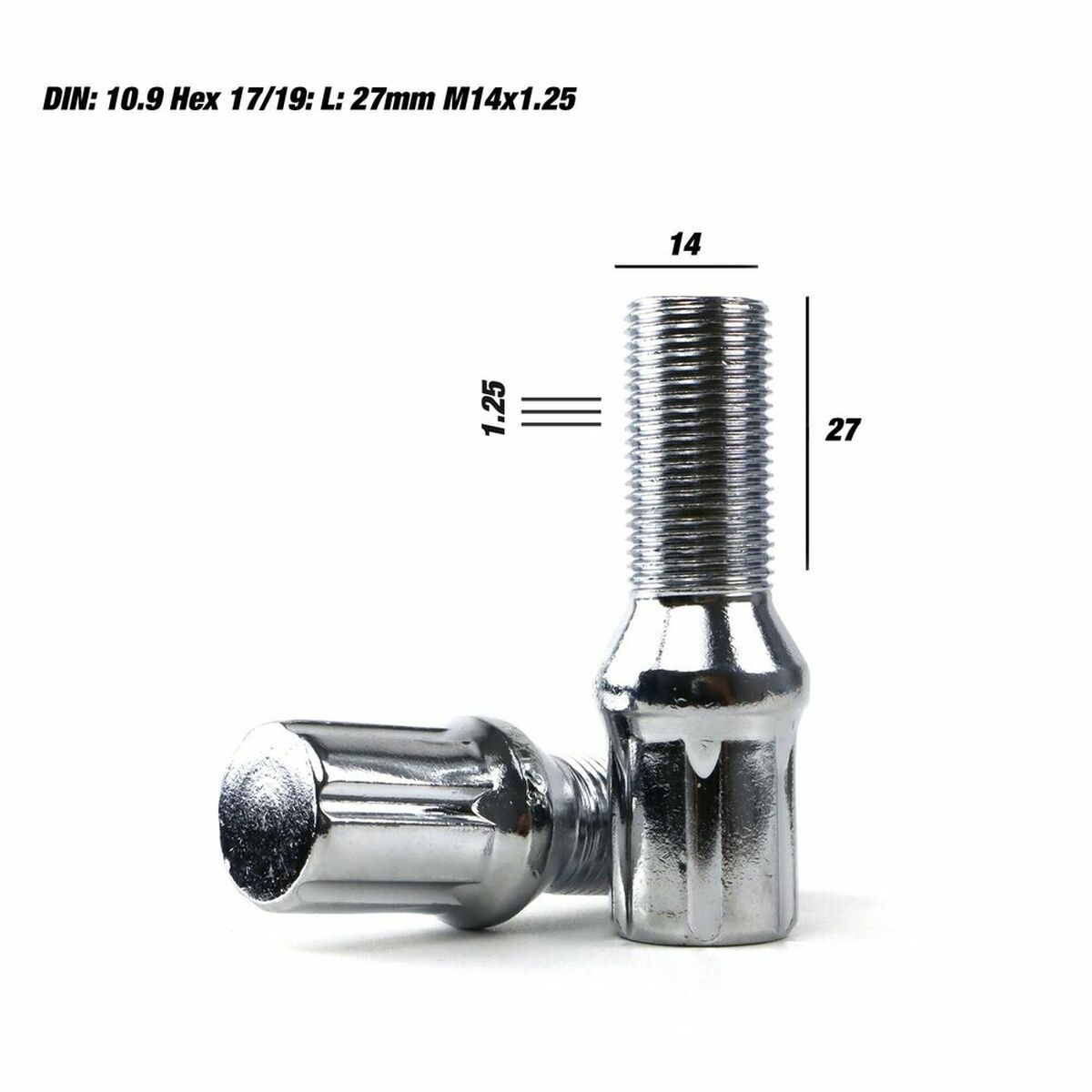 Set Skruv OMP 27 mm Silver 20 uds M14 x 1,25 - 2