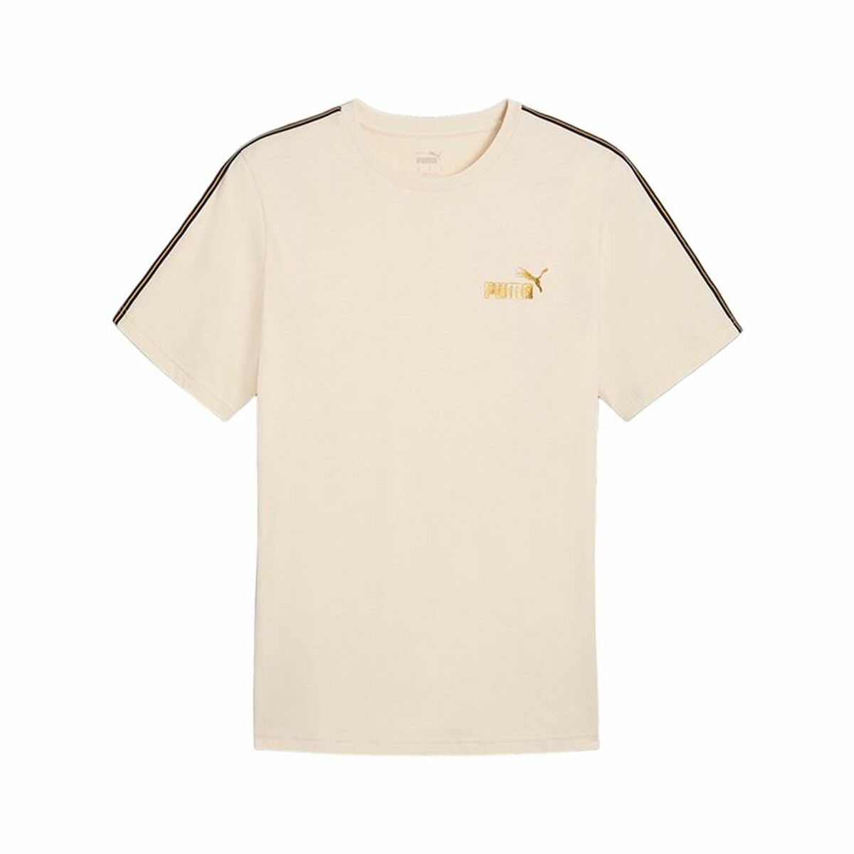 T-shirt med kortärm Herr Puma Ess Tape Minimal Gold Beige