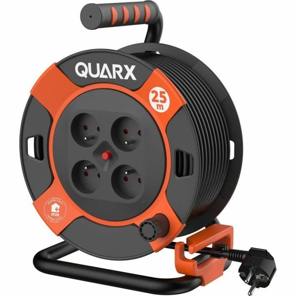 Förlängningssladd QUARX H05VV-F Svart 25 m