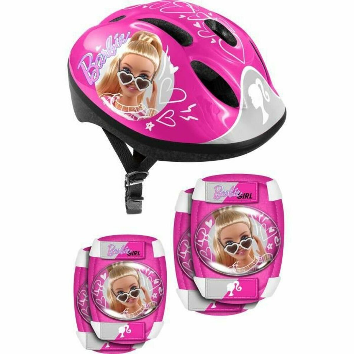 Hjälm- och knäskyddspaket Barbie