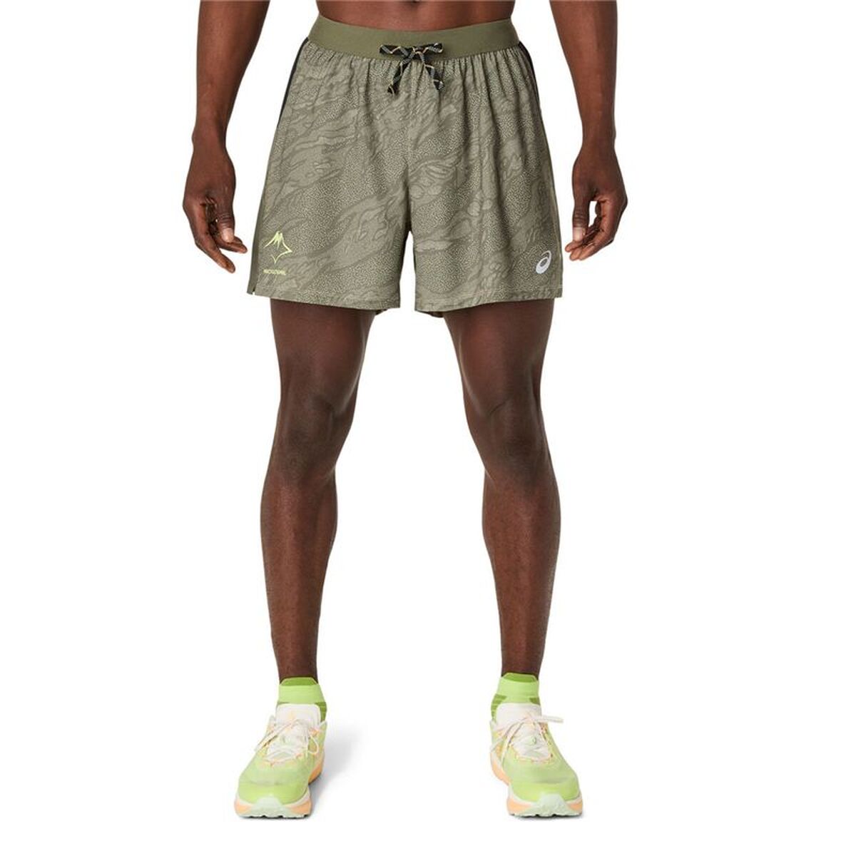 Sportshorts för män Asics Fujitrail All Over Print Oliv