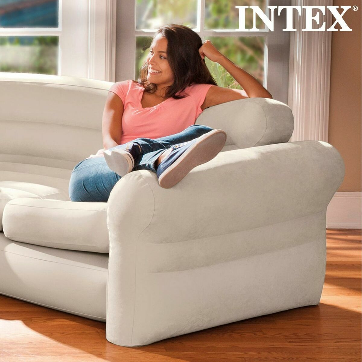 Uppblåsbar soffa Intex 257 x 203 x 76 cm Hörnskåp - 2