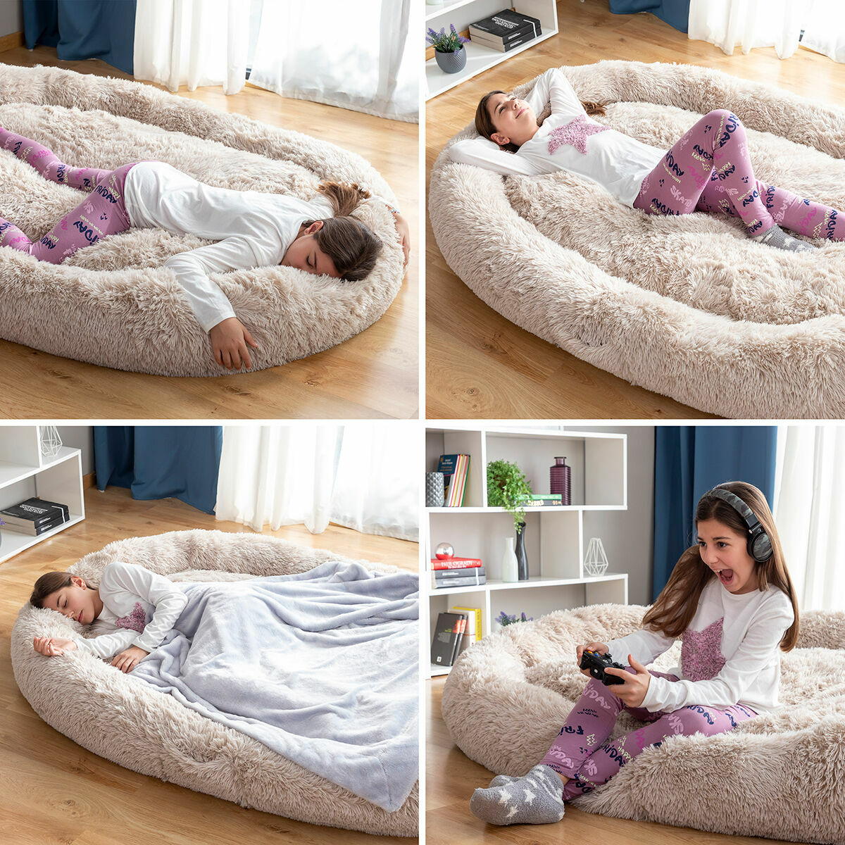 Hundsäng för människor | Human Dog Bed XXL InnovaGoods Beige - 2