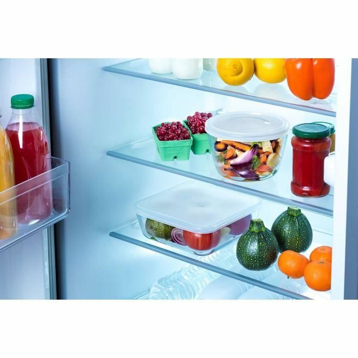 Set med stapelbara, hermetiskt förslutna, matlådor Pyrex Cook & Freeze Transparent 8 Delar - 3