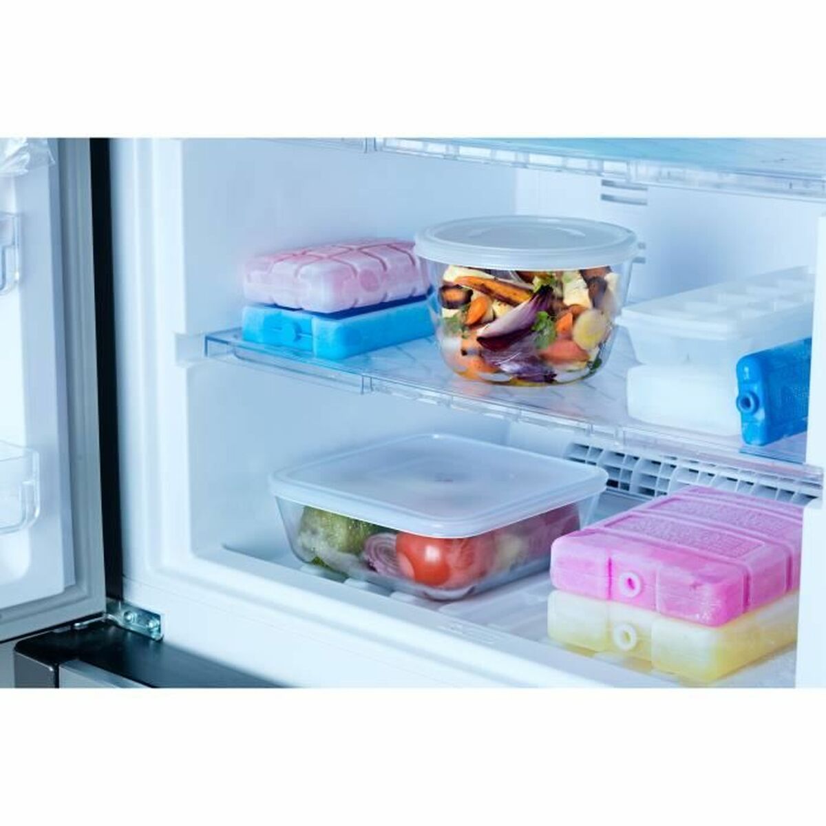 Set med stapelbara, hermetiskt förslutna, matlådor Pyrex Cook & Freeze Transparent 8 Delar - 2
