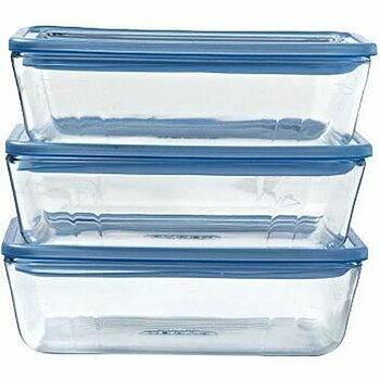 Lunchlådor, set Pyrex Blå Transparent 2,6 L 3 Delar