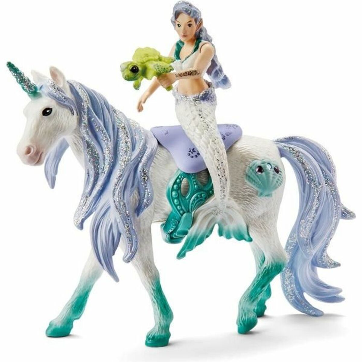 Figurer Schleich 42509 Mermaid on sea unicorn Enhörning 4 Delar