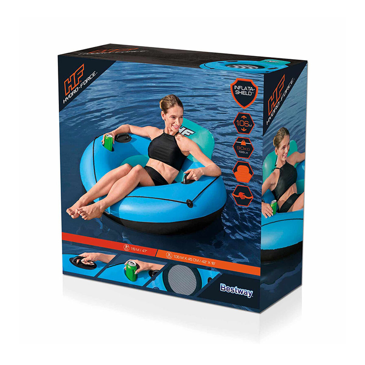 Bestway uppblåsbart hjul med handtag Hidro-Force D119 cm strand och pool 43108 - 2