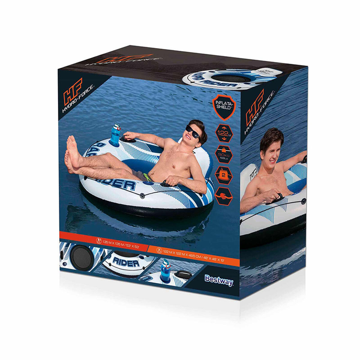 Bestway Uppblåsbart hjul med handtag Rapid Rider D135 cm Strand och Pool 43116 - 2