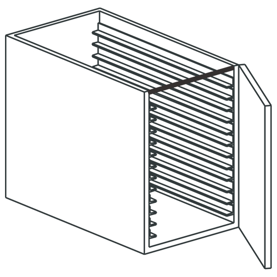 Skåp för säkerhetskopiering kastruller, 400x600 mm