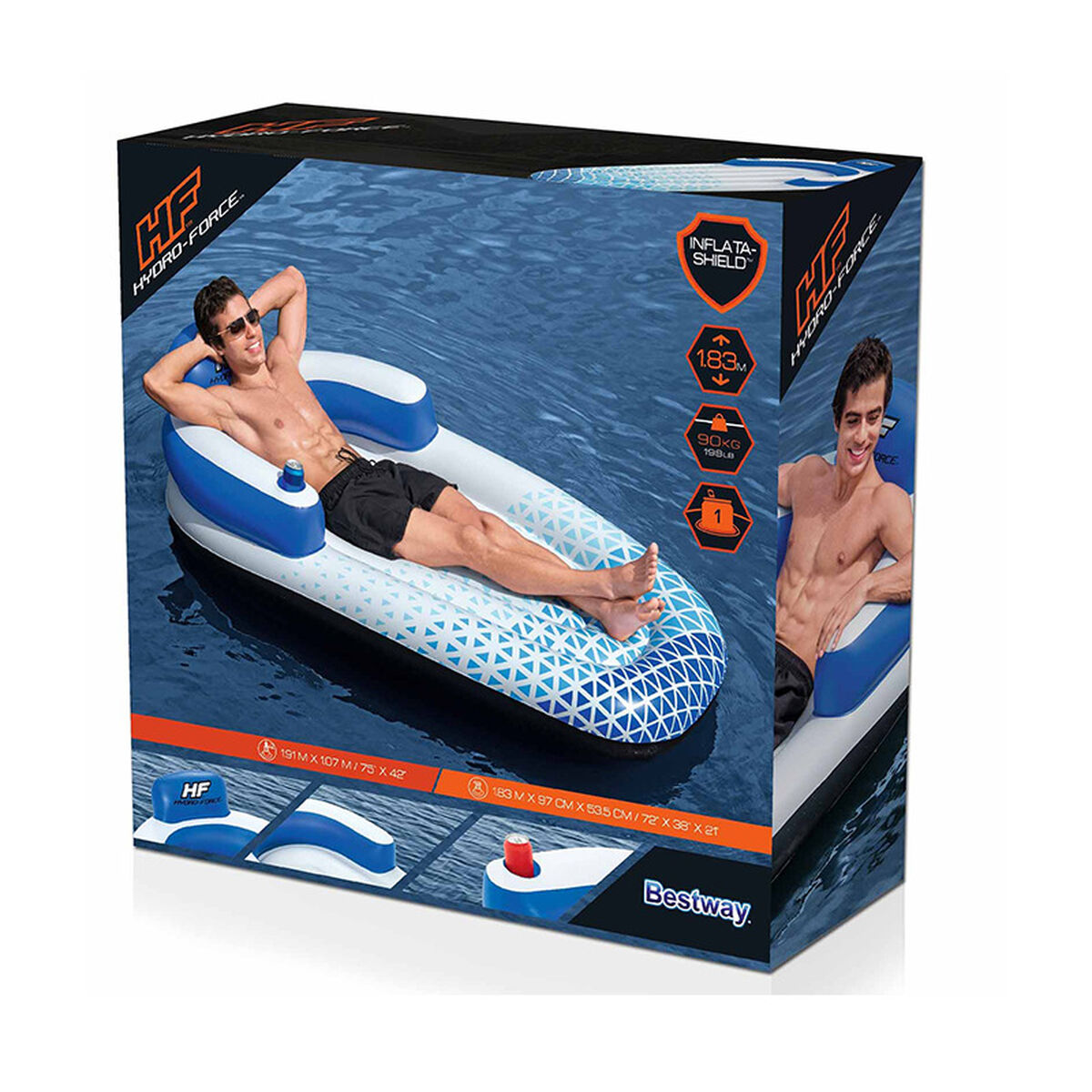 Bestway Luftstol Hängmatta Hydro-Force 191x107 cm Strand och Pool 43533 - 2