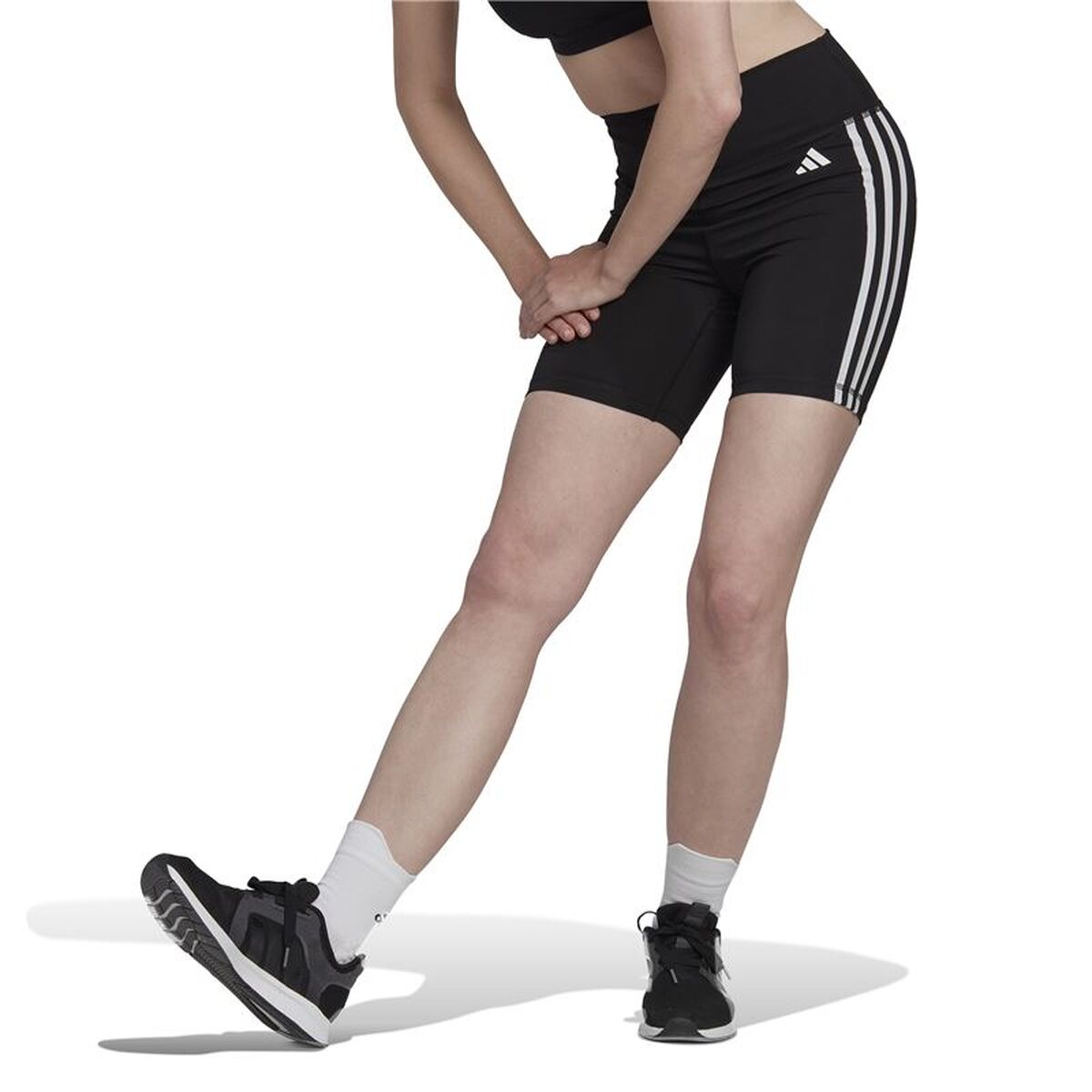 Sportshorts för kvinnor Adidas Essentials High-Waisted Svart - 2