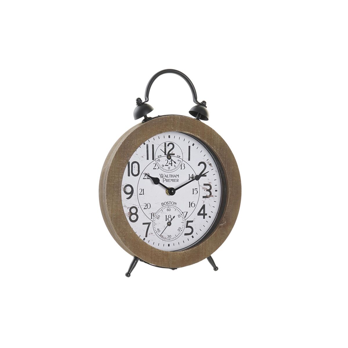 Asztali óra DKD Home Decor Naturell MDF Vit Järn (24 x 5 x 30 cm)