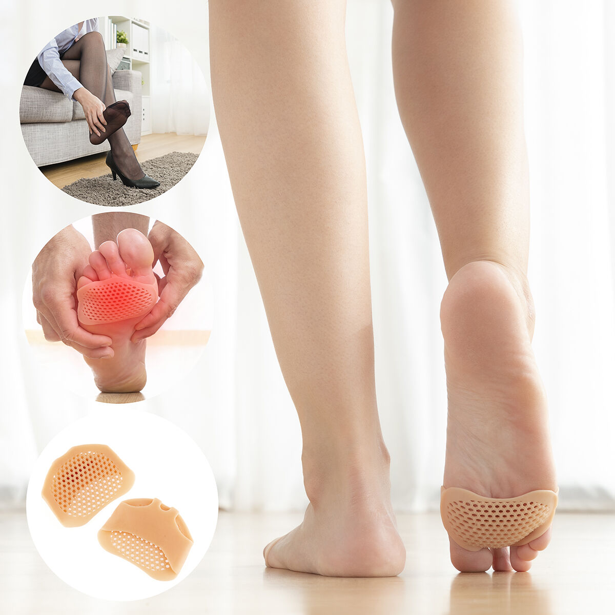Kuddar med silikongel för mellanfotsbenen SilStep InnovaGoods 2 antal - 2